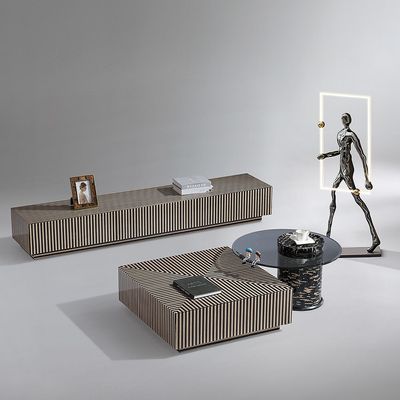 Saroza Coffee and End Table Set - Black/Beige - With 5-Year Warranty